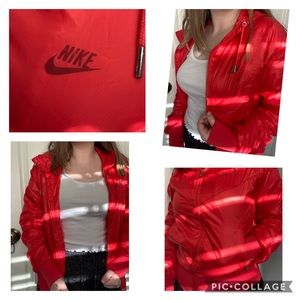 Red Nike Bomber Active wear jacket